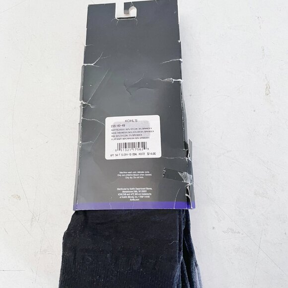 NEW Womens Apt. 9 Assorted Trouser Socks 6 Pairs Black Gray NWT - Picture 3 of 4